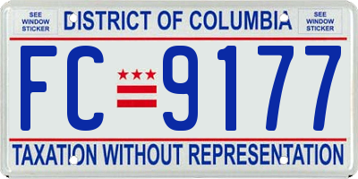 DC license plate FC9177