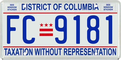 DC license plate FC9181