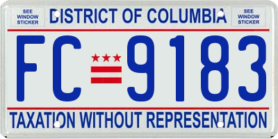 DC license plate FC9183