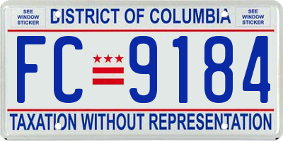 DC license plate FC9184