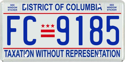 DC license plate FC9185