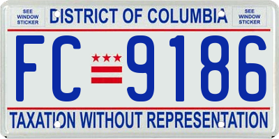 DC license plate FC9186