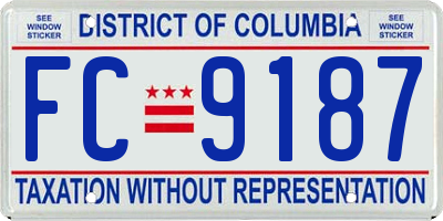 DC license plate FC9187