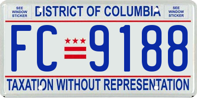 DC license plate FC9188