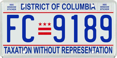 DC license plate FC9189