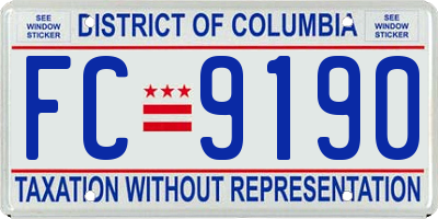 DC license plate FC9190