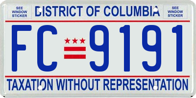 DC license plate FC9191