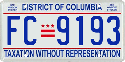 DC license plate FC9193