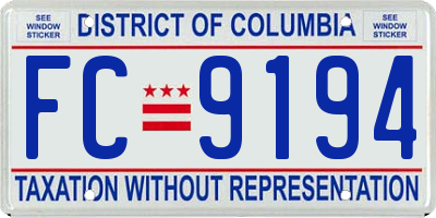 DC license plate FC9194