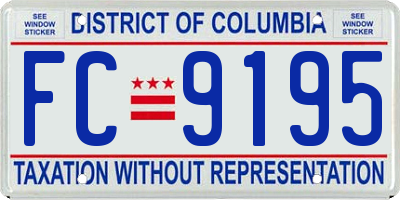 DC license plate FC9195