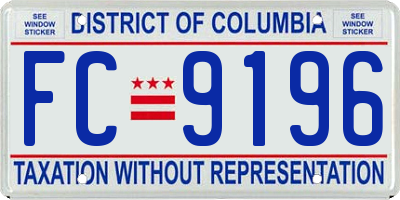 DC license plate FC9196