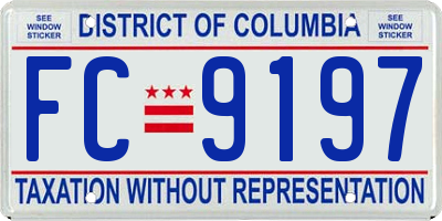 DC license plate FC9197