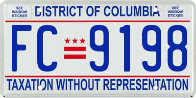 DC license plate FC9198