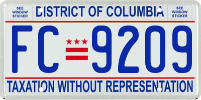 DC license plate FC9209