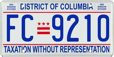 DC license plate FC9210