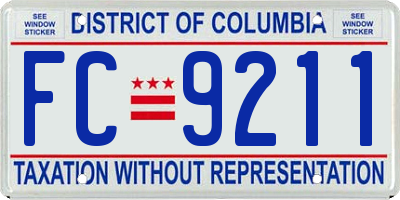 DC license plate FC9211