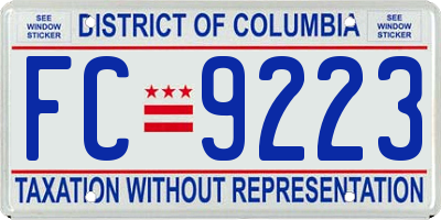 DC license plate FC9223