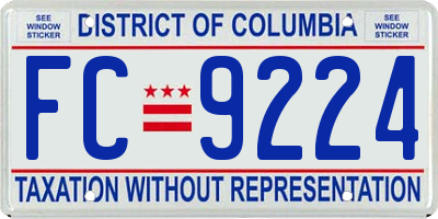 DC license plate FC9224