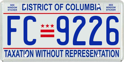 DC license plate FC9226