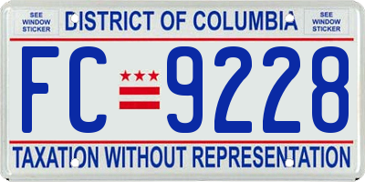 DC license plate FC9228