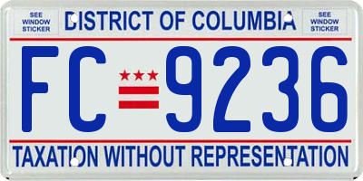 DC license plate FC9236