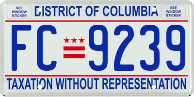 DC license plate FC9239