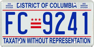 DC license plate FC9241