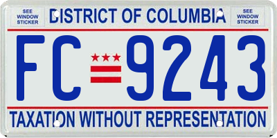 DC license plate FC9243