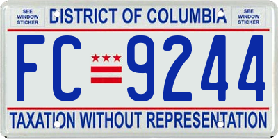 DC license plate FC9244