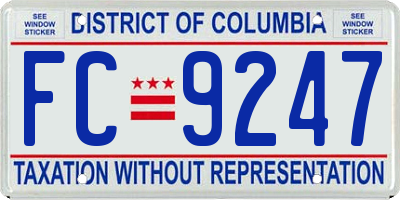 DC license plate FC9247