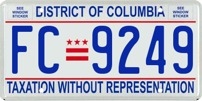 DC license plate FC9249