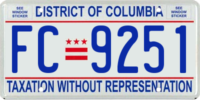 DC license plate FC9251