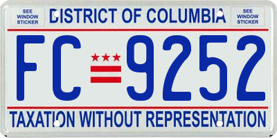 DC license plate FC9252