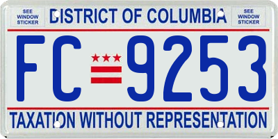 DC license plate FC9253