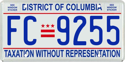 DC license plate FC9255