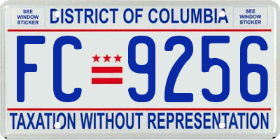 DC license plate FC9256