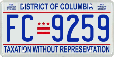 DC license plate FC9259