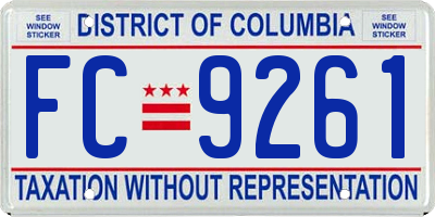 DC license plate FC9261