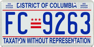 DC license plate FC9263