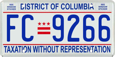 DC license plate FC9266