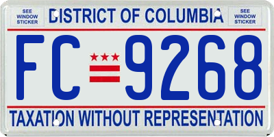 DC license plate FC9268