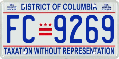 DC license plate FC9269