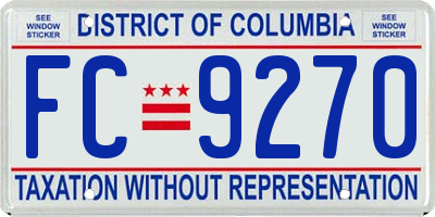 DC license plate FC9270