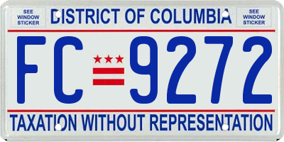 DC license plate FC9272