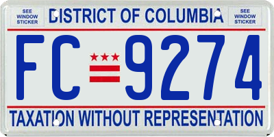 DC license plate FC9274