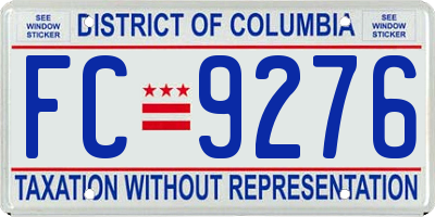 DC license plate FC9276