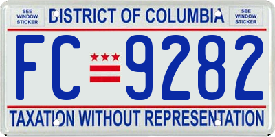 DC license plate FC9282