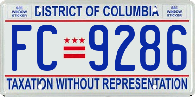 DC license plate FC9286