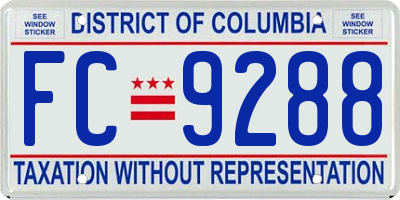 DC license plate FC9288