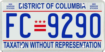 DC license plate FC9290